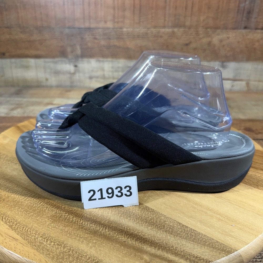 Clarks Flip Flop Women 9 Black Arla Kaylie Cloudsteppers Comfort Sandal Thong